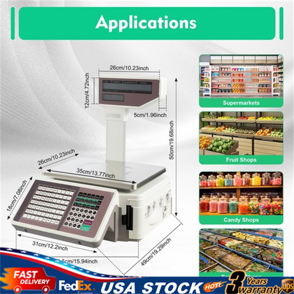 Electronic Weight Scale Digital Price Computing Thermal Label Printer BEST SELL