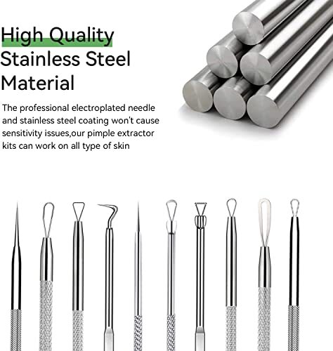 Pimple Popper Tool Kit,Blackhead Remover Tool 5 Pcs Blackhead Extractor Tool
