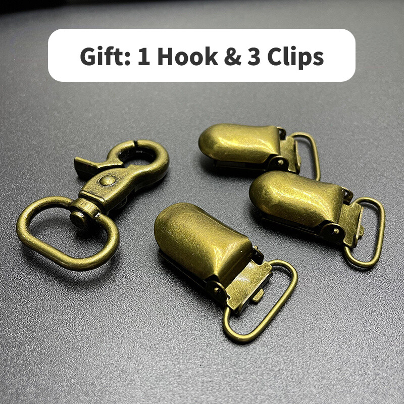 Adjustable Soft Leather Suspenders X Back Belt Hook or Clip Replaceable