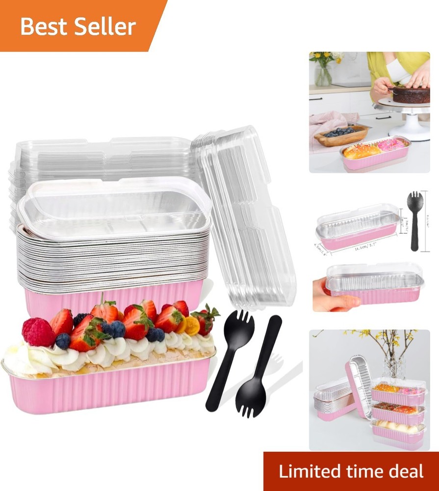 Versatile Disposable Mini Loaf Baking Cups with Lids - Ideal for Parties