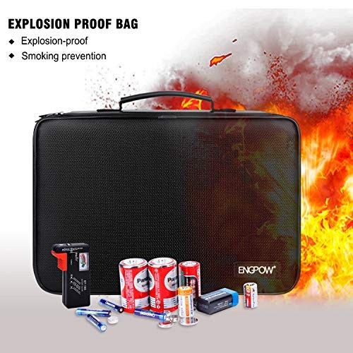 Battery Organizer, Fireproof Battery Organizer Storage Case with Tester