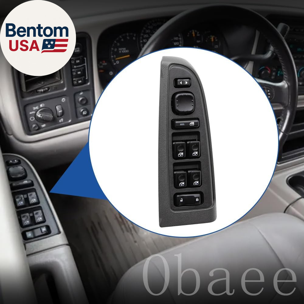 Master Power Window Switch Control Button & Bezel Compatible with 2003-2007 Chev