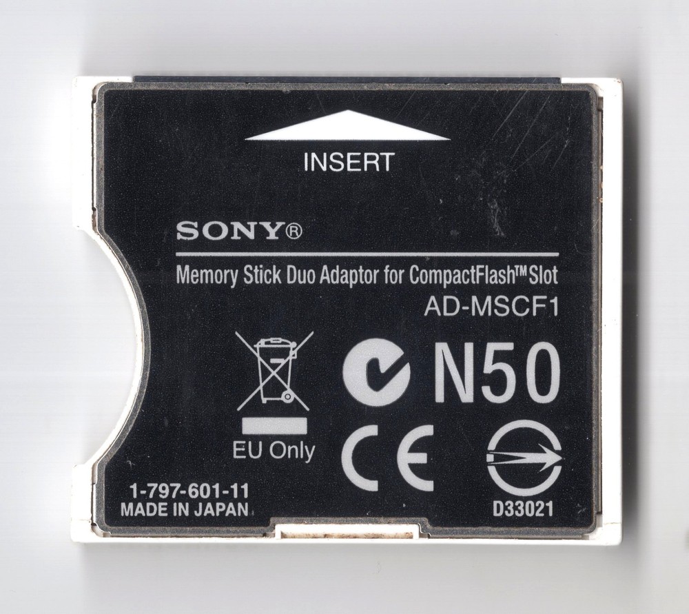 (READ!!!) Sony AD-MSCF1 Memory Stick Duo Adapter To CF Compact Flash Type II