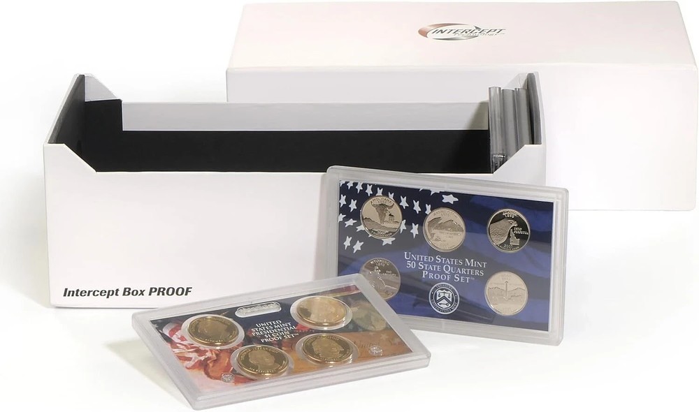 2 Two Lighthouse Intercept Shield Proof Set Boxes Long Term Archival Storage