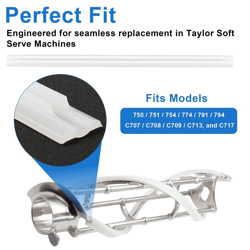 "17" Replacement Scraper Blade for Soft Serve Machines - 10 Pack"