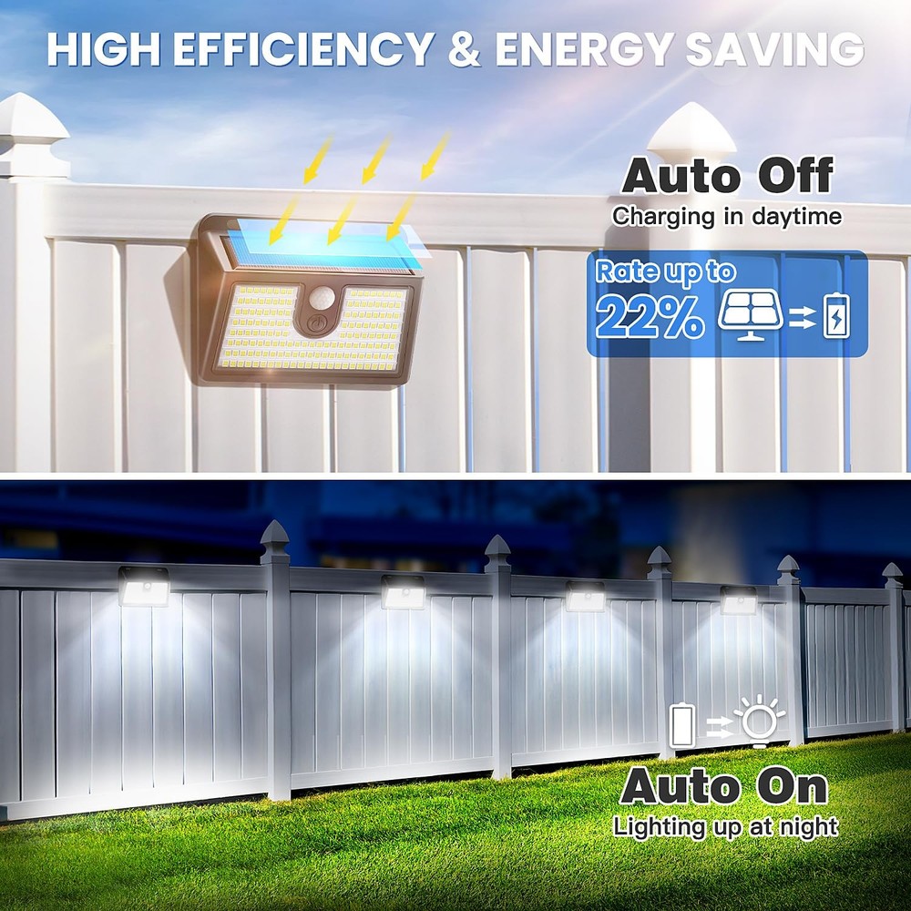 [2 Packs] Solar Motion Sensor Outdoor Lights, Super Bright 2 Pack, Cool White