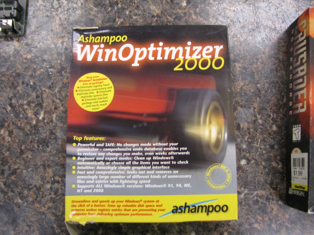 Vintage Ashampoo WinOptimizer 2000 Win Optimizer in Box Windows ME & 2000 -HM40