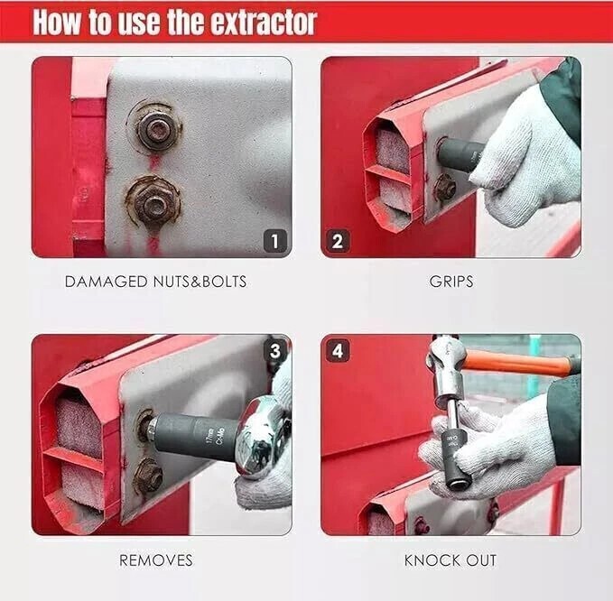 5pc Wheel Lock Removal Kit, Locking Lug Nut Removal Tool - 17MM,19MM, 21MM, 22MM