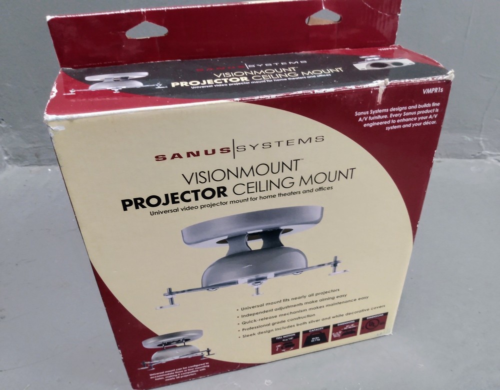 SANUS Universal Projector Ceiling Mount VMPR1s Quick Release 50lbs