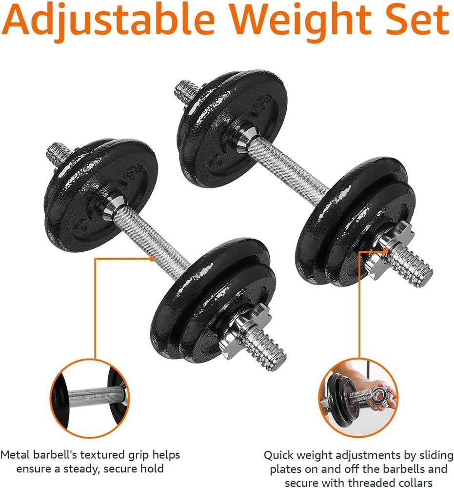 Compact Adjustable Dumbbell Set 38LB – Handles, Plates & Carry Case