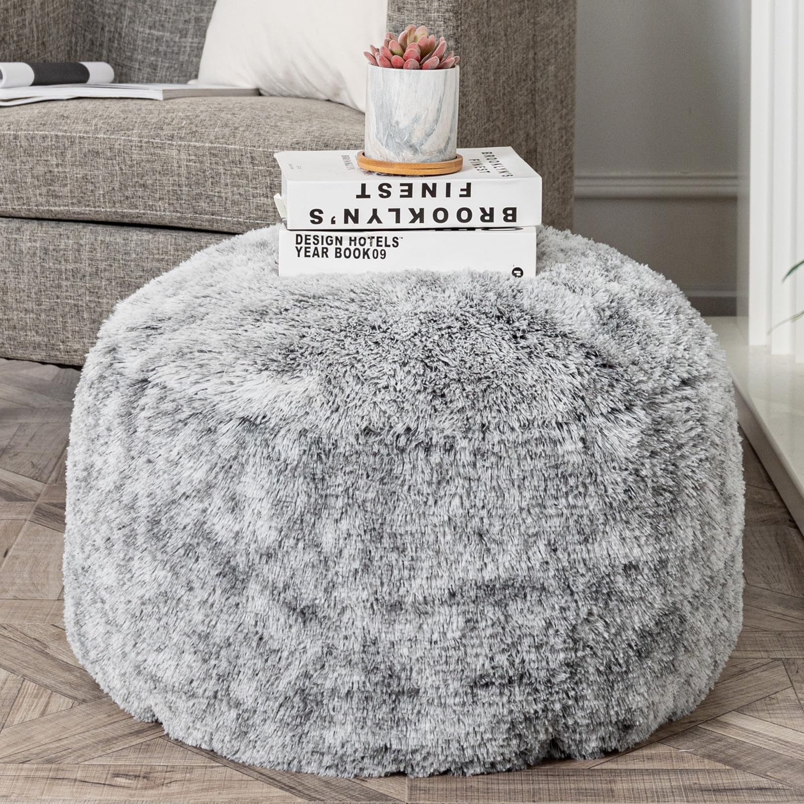 Grey Ottoman Foot Rest No Filler Pouf Ottoman Unstuffed Floor Pouf Ottoman 20x20