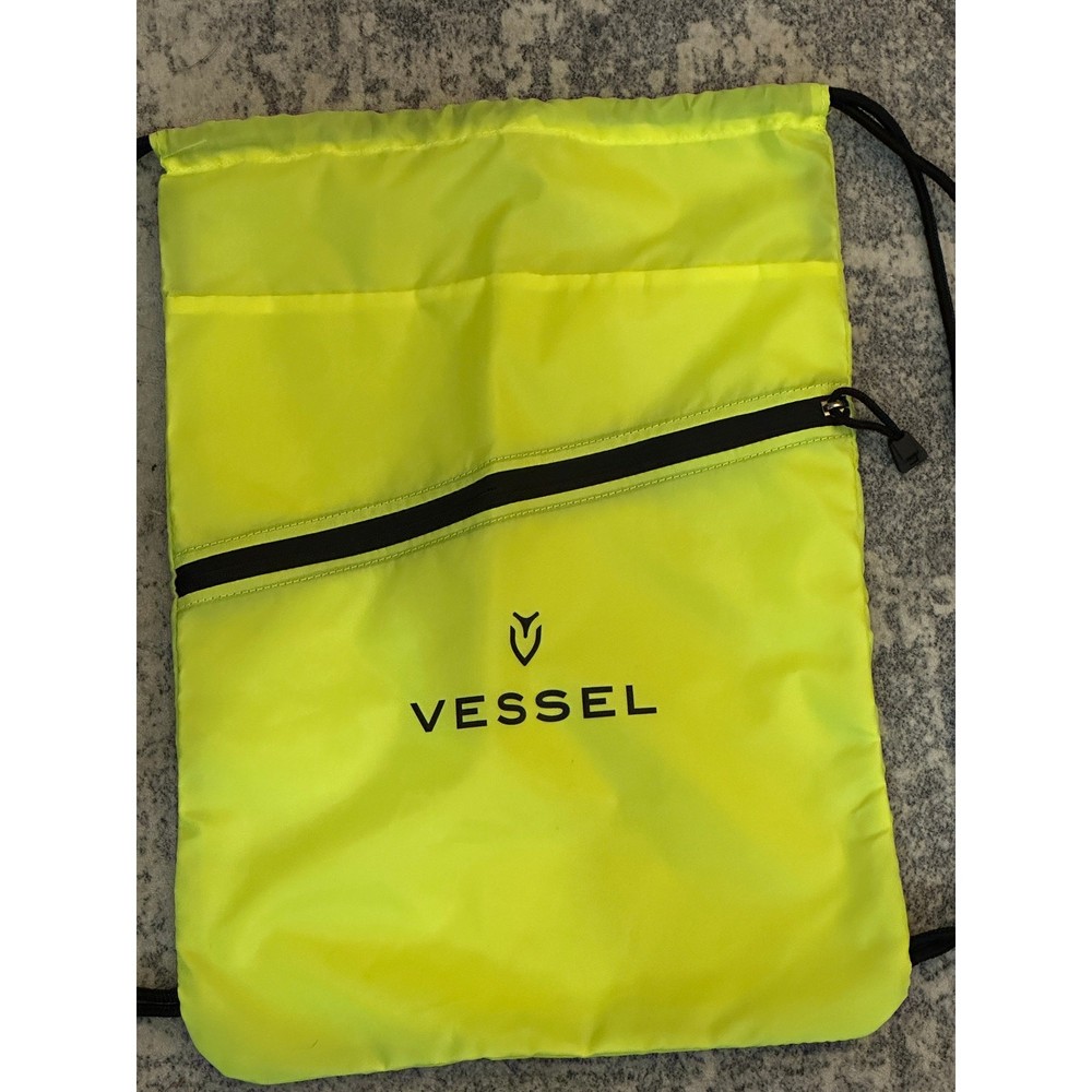 Vessel Bag Drawstring Backpack Lime Green w/ Black Rope Straps
