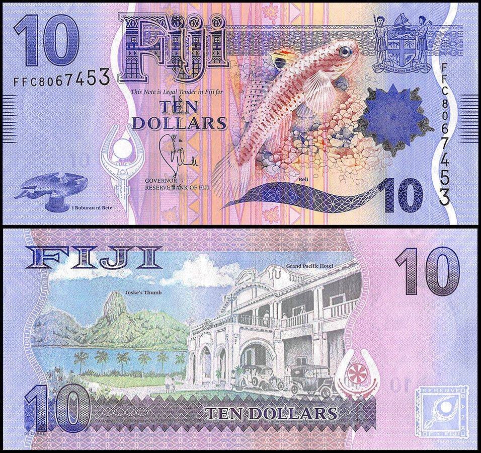 Fiji 10 Dollars, 2012 ND, P-116a, UNC X 10 PCS