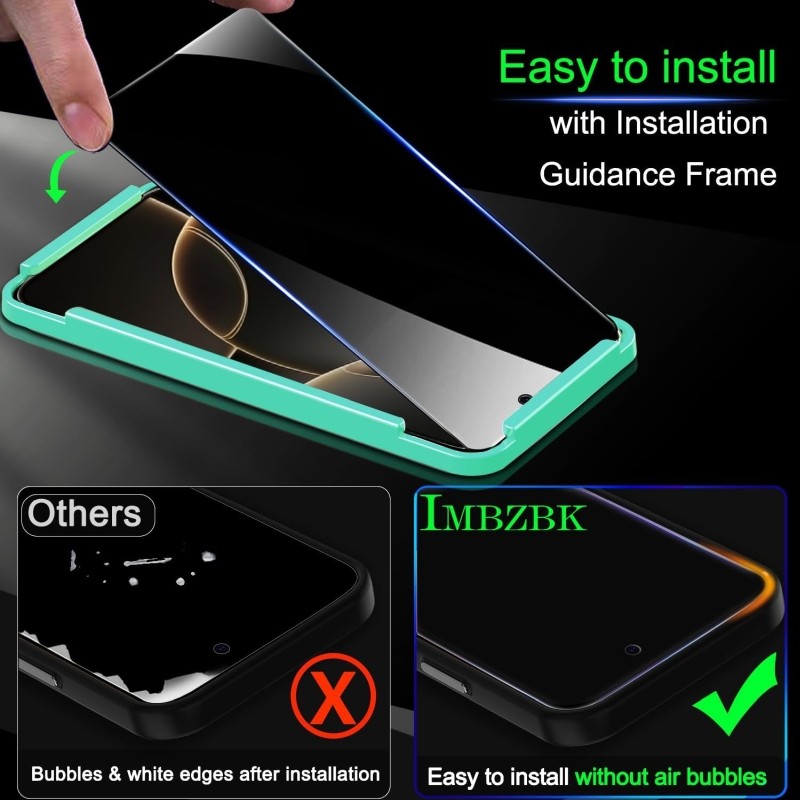 IMBZBK 3 Pack Privacy Screen Protector for iPhone PRO MAX 16 PRO MAX FT 16