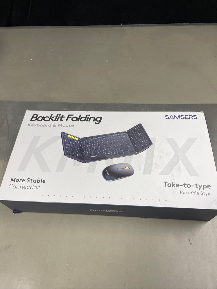 Samsers Foldable Keyboard and Mouse, Folding Bluetooth Keyboard Mouse Combo with