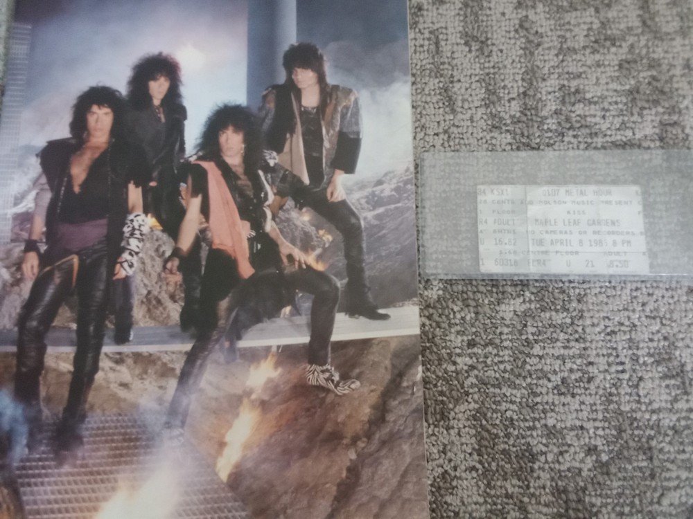 Kiss 💋 Ticket Stub History Animalize Tour 4-8-85, Maple Leaf Gds Toronto Canada