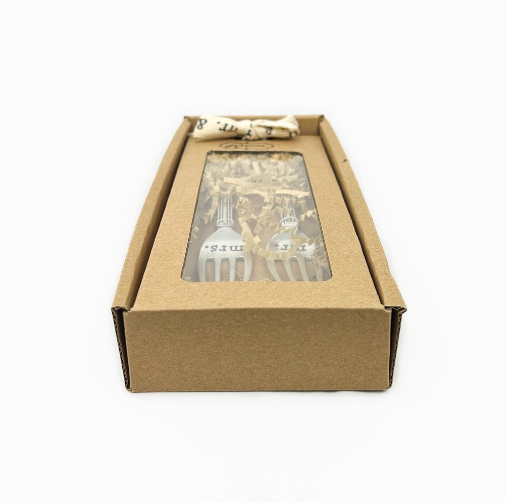 New in Box - Open Box - Mudpie Mr. & Mrs. Boxed Wedding Fork Set