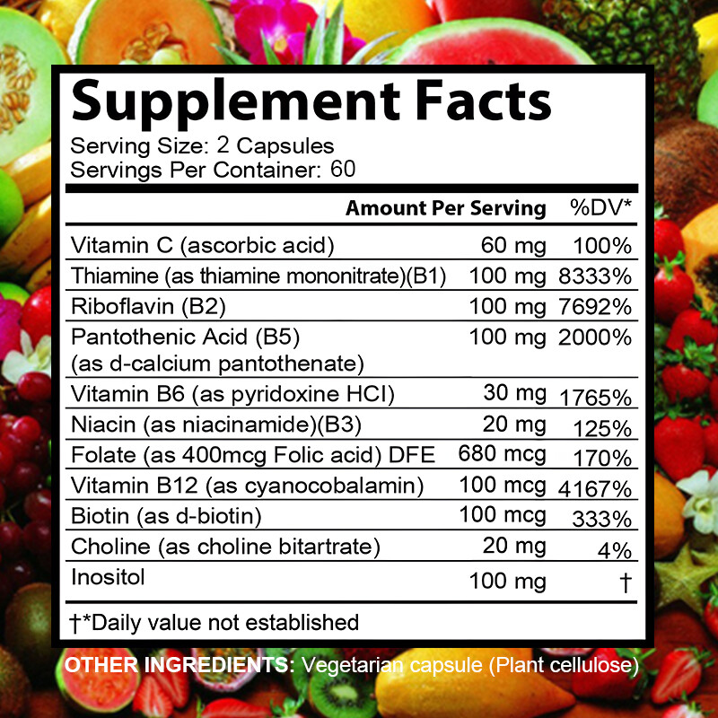 Vitamin B Complex - 30TO120 Capsules - Quality Standards - Simple Supplements