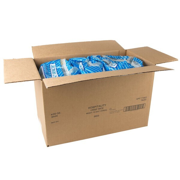 Crisp Rice Cereal Breakfast Baking Dry Crispy Texture Mild Taste 4 Case 35 oz.