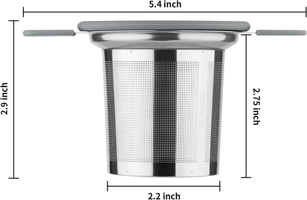 Stainless Steel Loose Leaf Tea Infuser Strainer with Extra Fine Mesh, 2-Pack