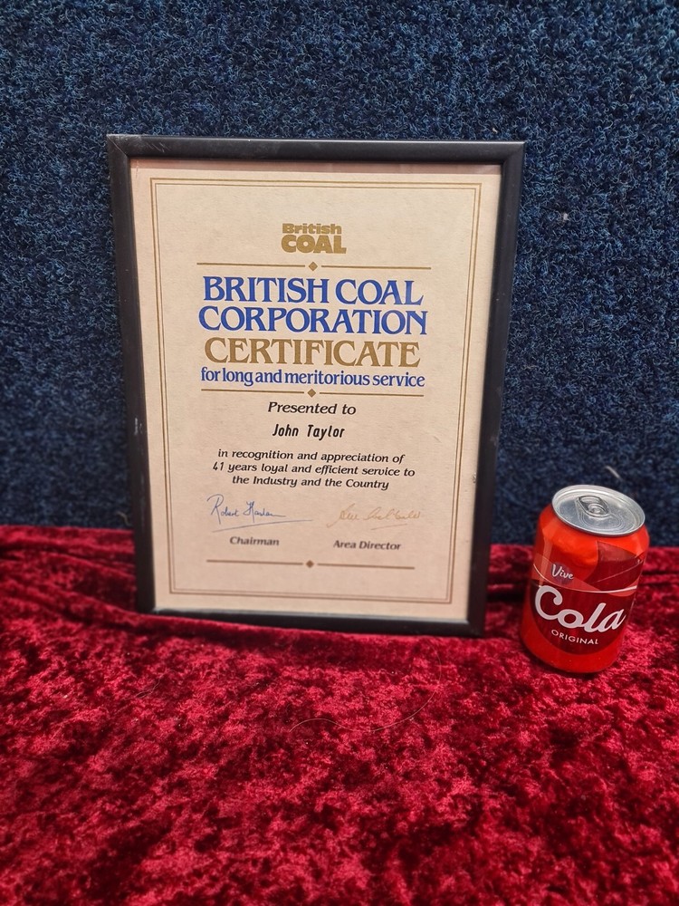 British coal corporation certificate.