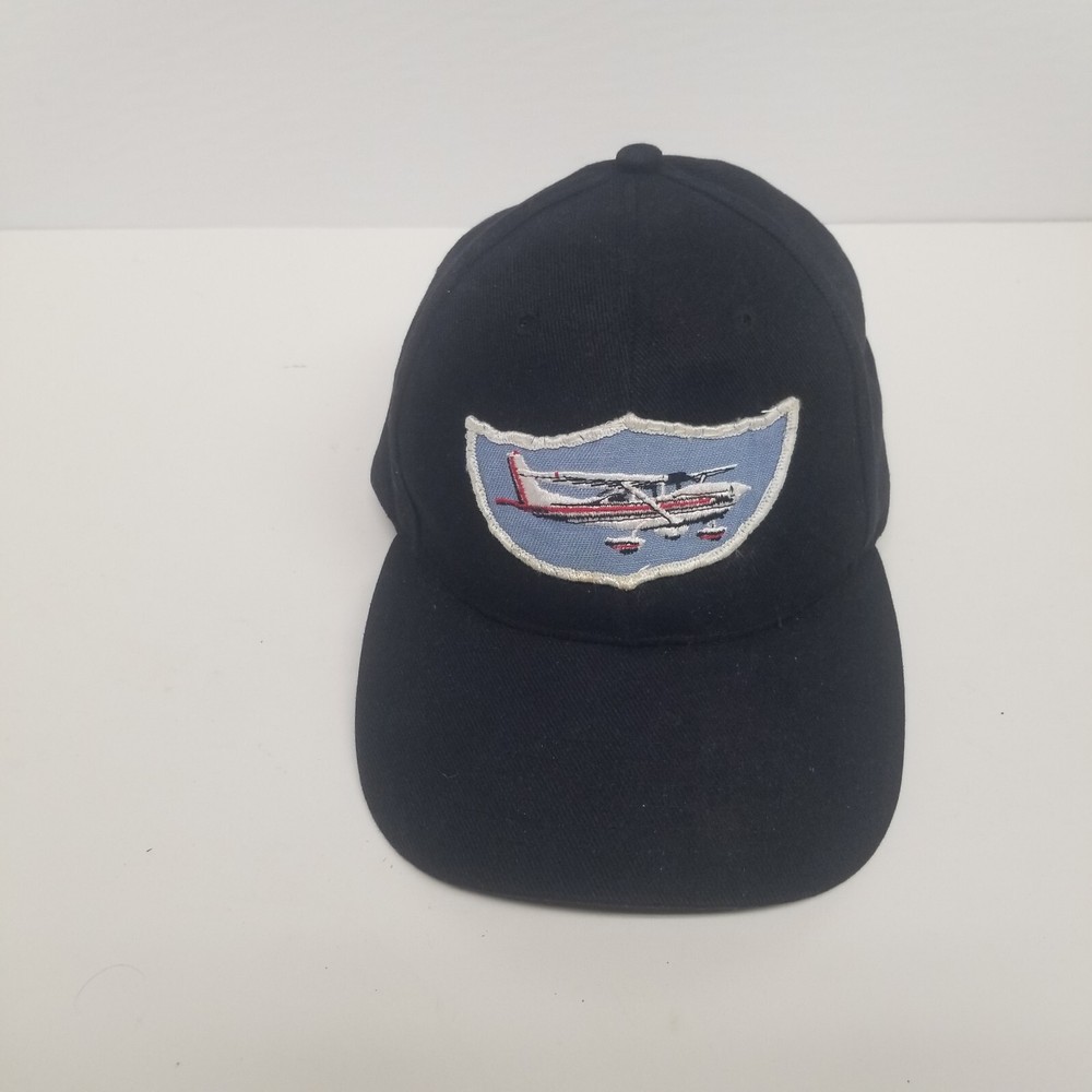 Prop Airplane Patch Adjustable Navy Blue Strapback Hat