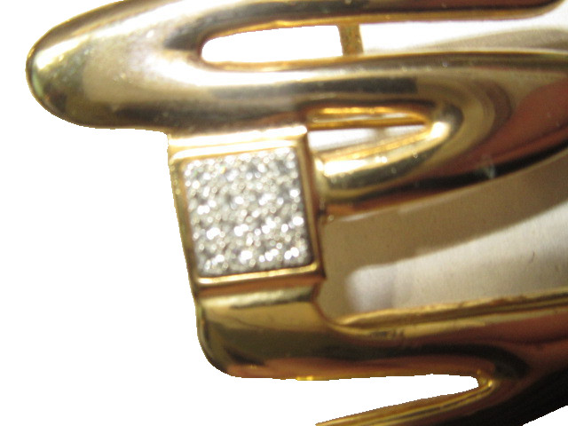 PARKLANE PIN OR PENDANT SHINY GOLDTONE SQUIGGLE CRYSTALS