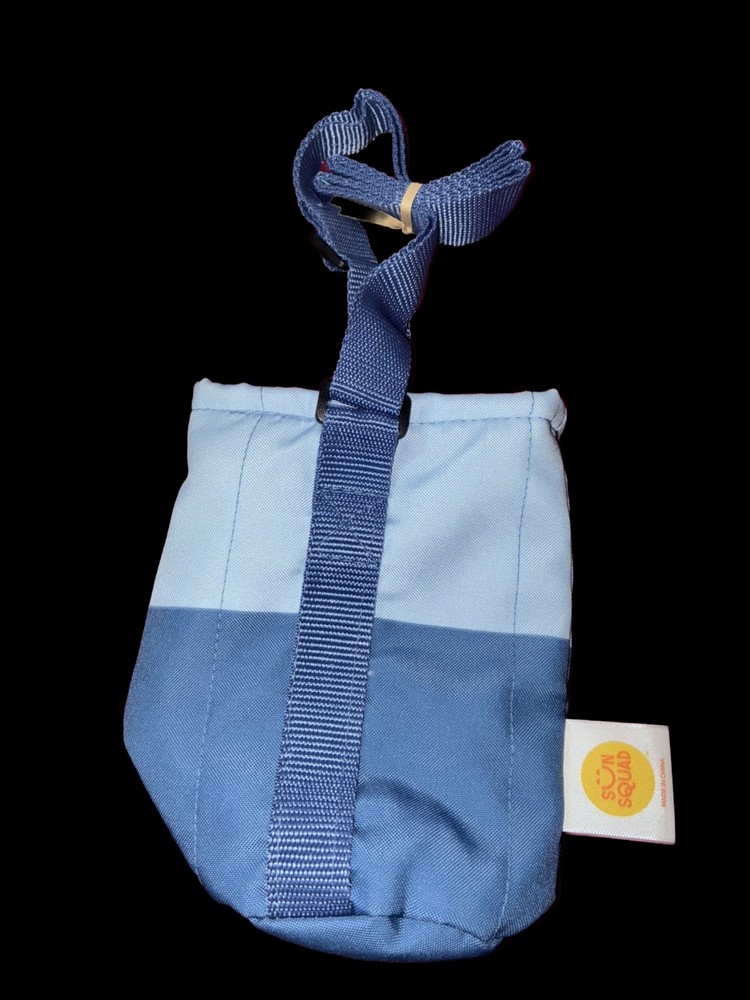 SUN SQUAD BOTTLE HOLDER NWT Blue With Strap- Drawstring Closer