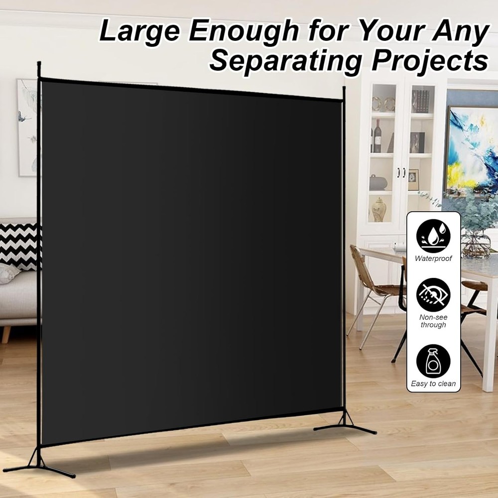 Single Large Panel Room Divider 6 Ft Tall Privacy Screen Room