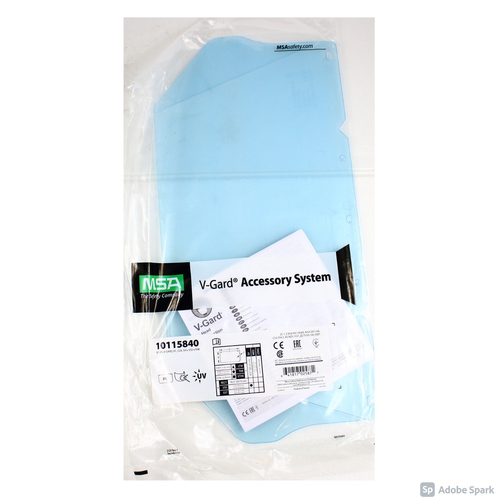 NEW MSA V-Gard Faceshield Clear Visor 10115840 & Frame 10115730 BLACK - BUNDLE