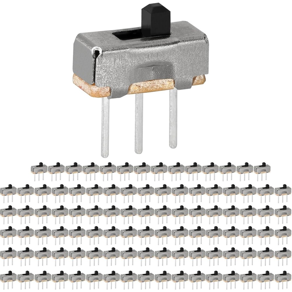 Versatile 100 Count Slide Switch Pack - 3 Pin High Knob for DIY Electronics