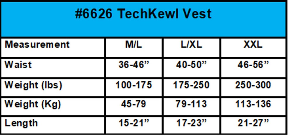 Techniche TechKewl Phase Change Cooling Vest with Inserts - Black - 6626-BK-M/L