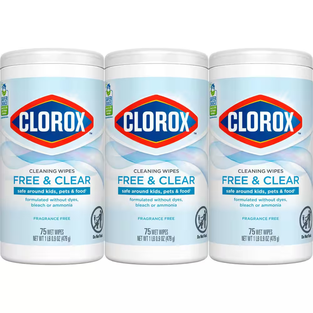 75-Count Free & Clear Compostable All-Purpose Cleaning Wipes (3 Pack)
