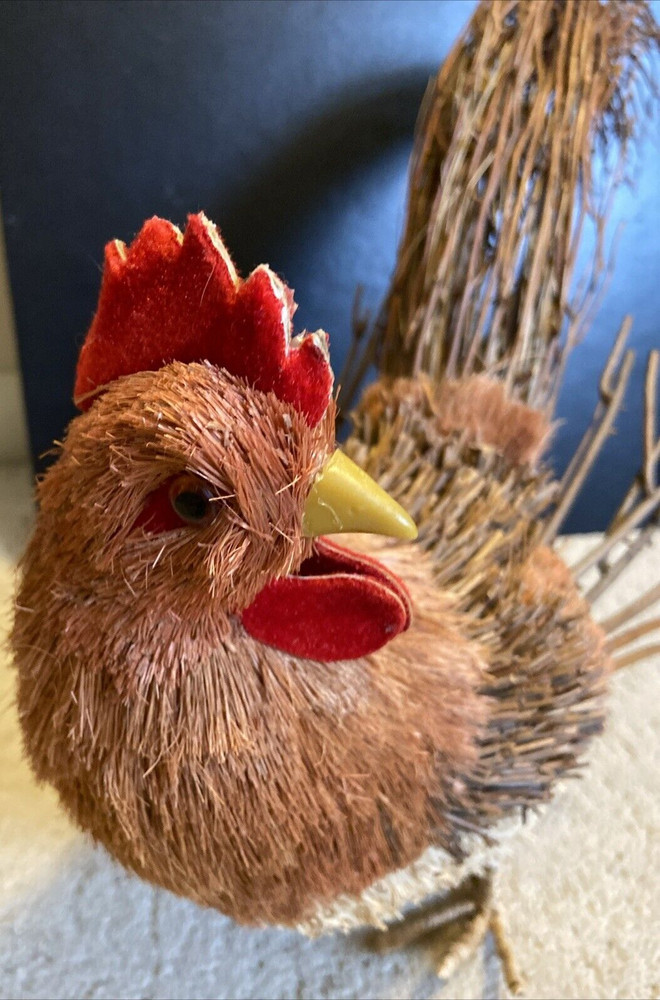 Rooster is crafted from a durable bristle brush - 18" x 14"