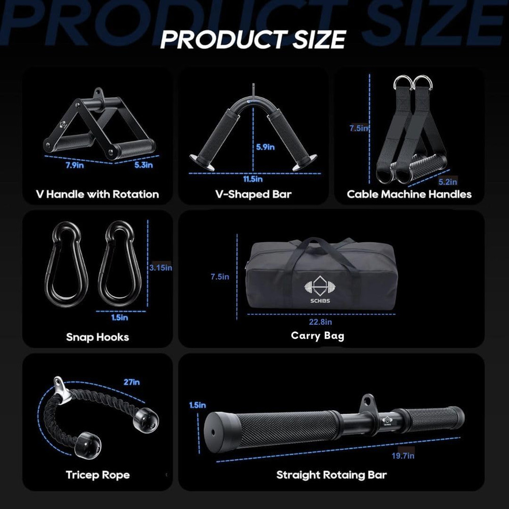 Cable Machine Attachment Set LAT Pulldown Attachments Weight Machine Accessories