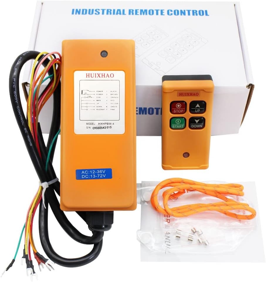 HXH Wireless Crane Remote Control - 4 Button Industrial Hoist Remote Accessory