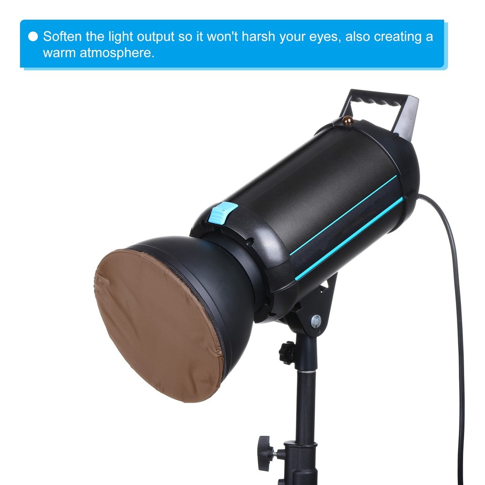 2pcs 7" 18cm Soft Diffuser Lamp Cover Light Strobe Reflector Lamp Sock Brown