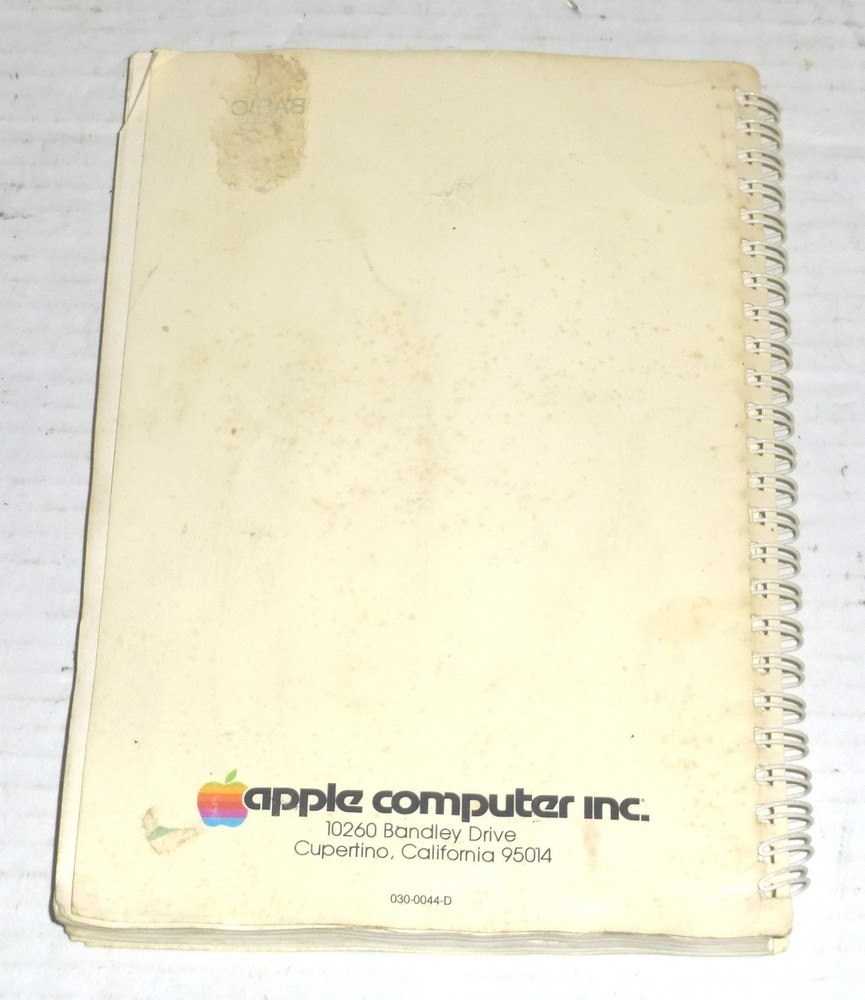 Vintage The Applesoft Tutorial by Apple Computer Spiral Bound Book PLEASE READ