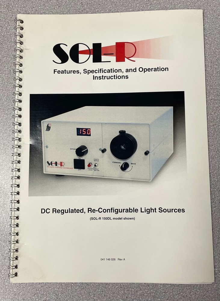 Fiberoptics Technology SOL-R 150 DR Light Source W/ Lamp EKE21V 150W