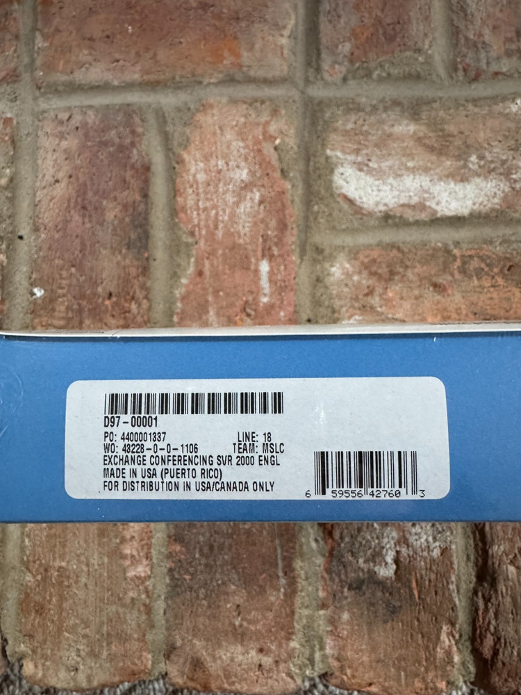 Microsoft Exchange 2000 Conferencing Server SEALED NEW READ DESCRIPTION