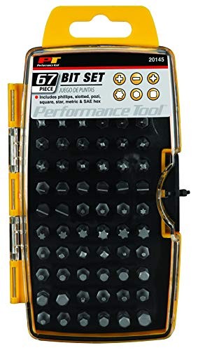Performance Tool 20145 67 Piece Bit Set With Clear View Storage Case