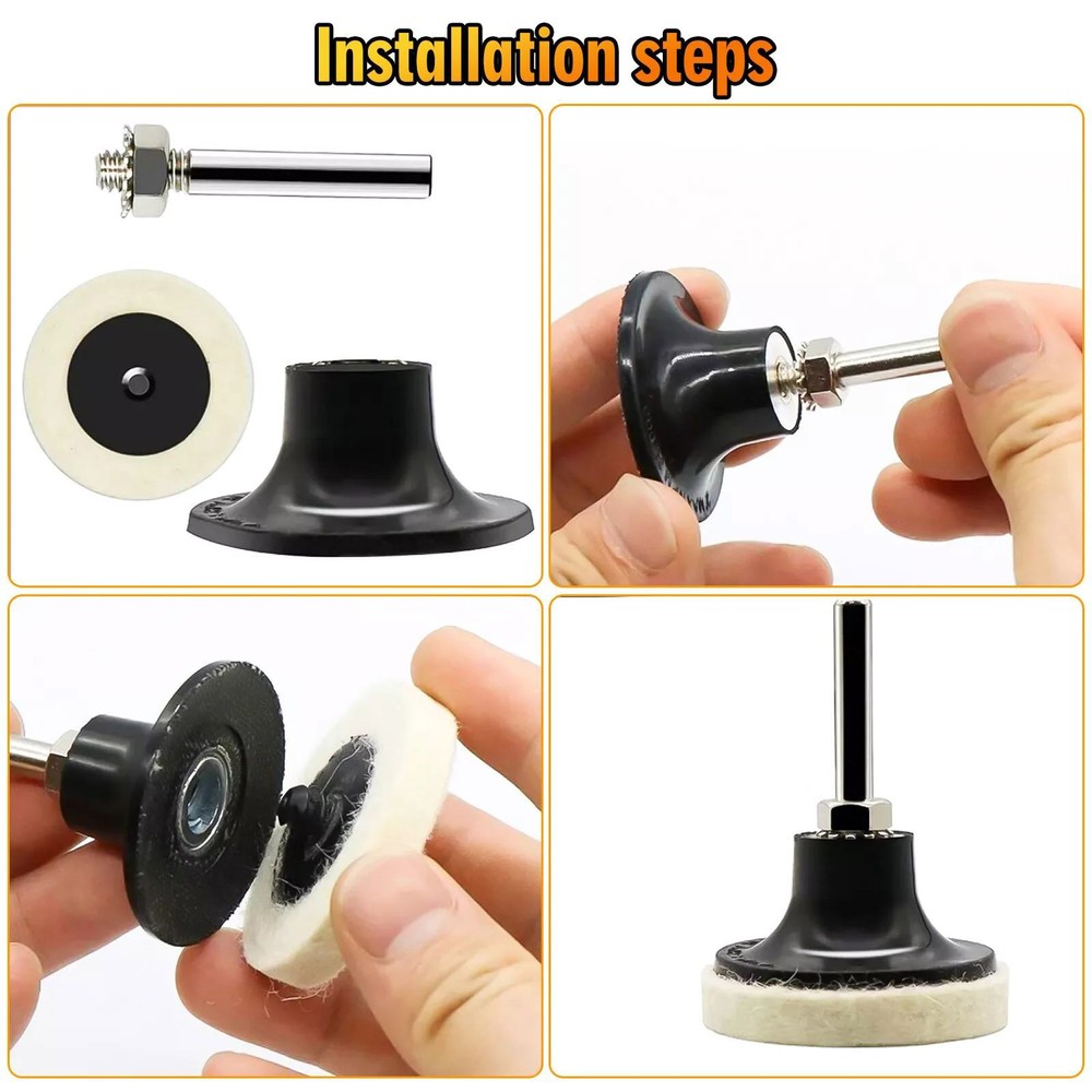 30pcs Disc Polishing Buffing Pads Sanding Wheels Holder Quick Disc Replacement