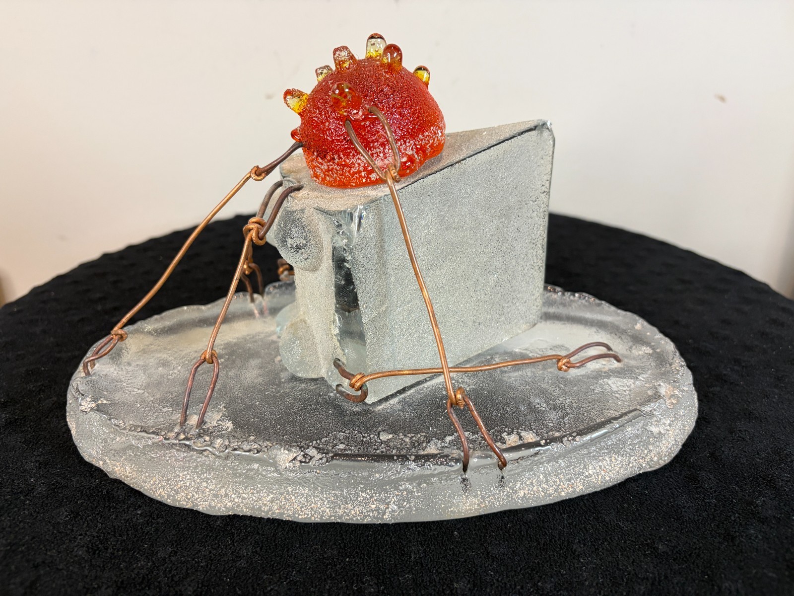 Hank Murta Adams Large Piece Slice of Cake Art Glass Sculpture 10.5" X 5.75"