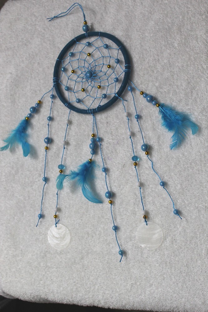 DREAMCATCHER WINDCHIME BEADS SHELLS TURQUOISE COLOR