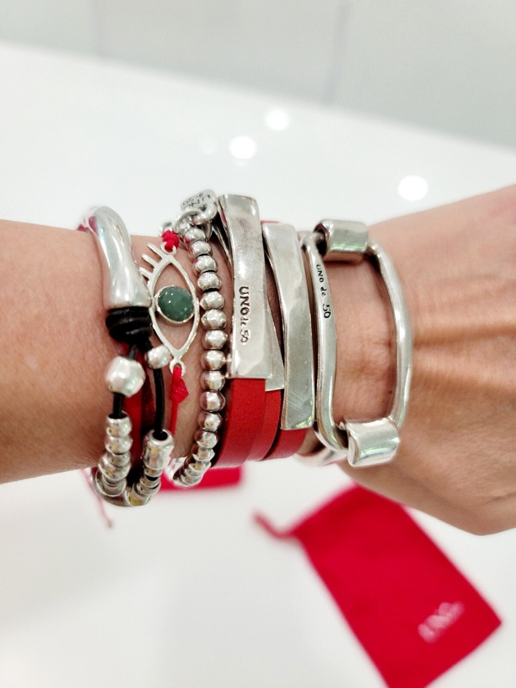 Unode50 Wraparound Red Leather Bracelet 100%Spain
