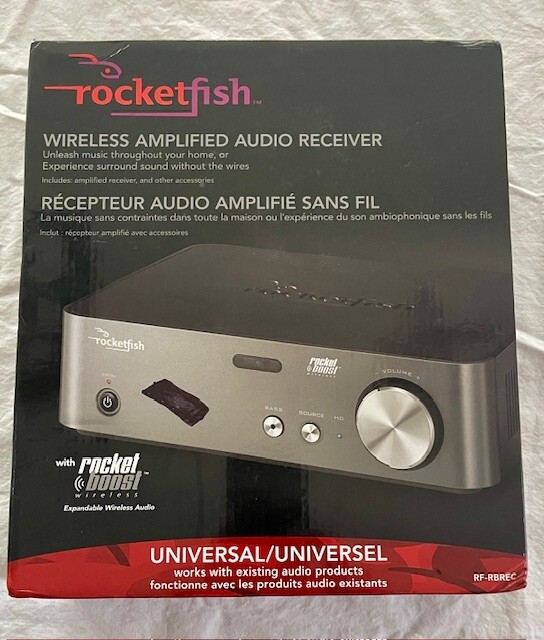 ROCKETFISH Wireless Amplified Audio Receiver RF-RBREC Expandable Wireless Audio