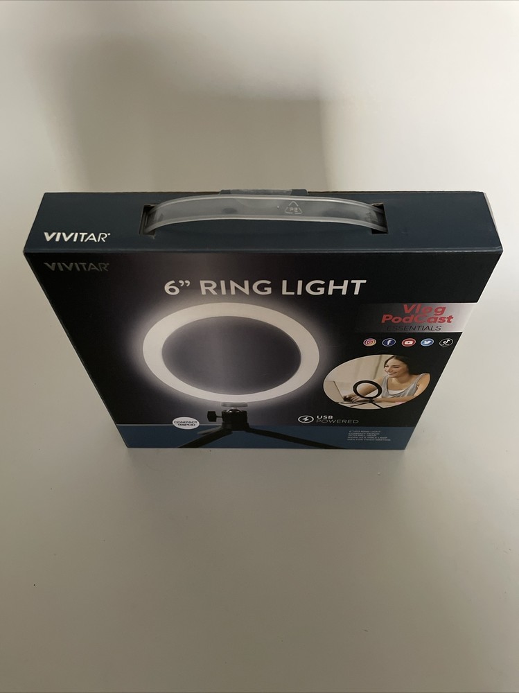 LED Ring Light: Vivitar 6" inch- USB- Vlogging Kit