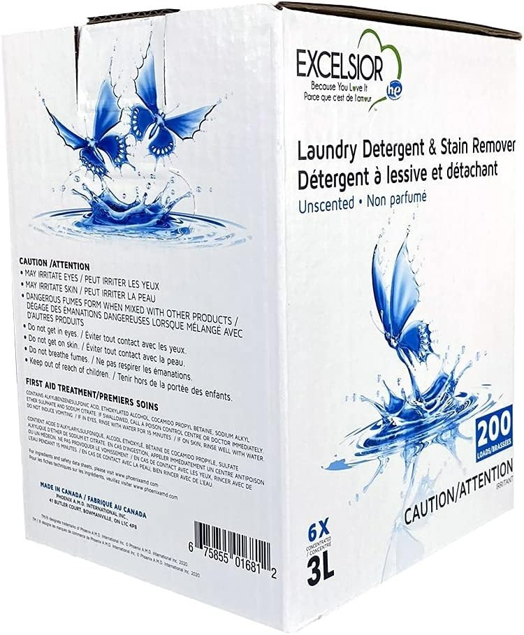 Excelsior - Laundry Detergent with Eco Bottle- Concentrated Liquid - Unscente...