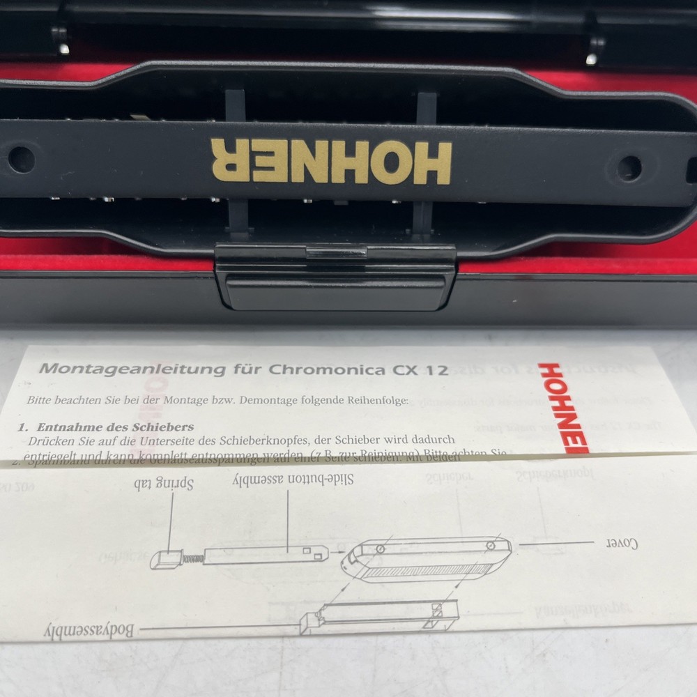 Hohner CX12 Black Chromatic Harmonica with Case