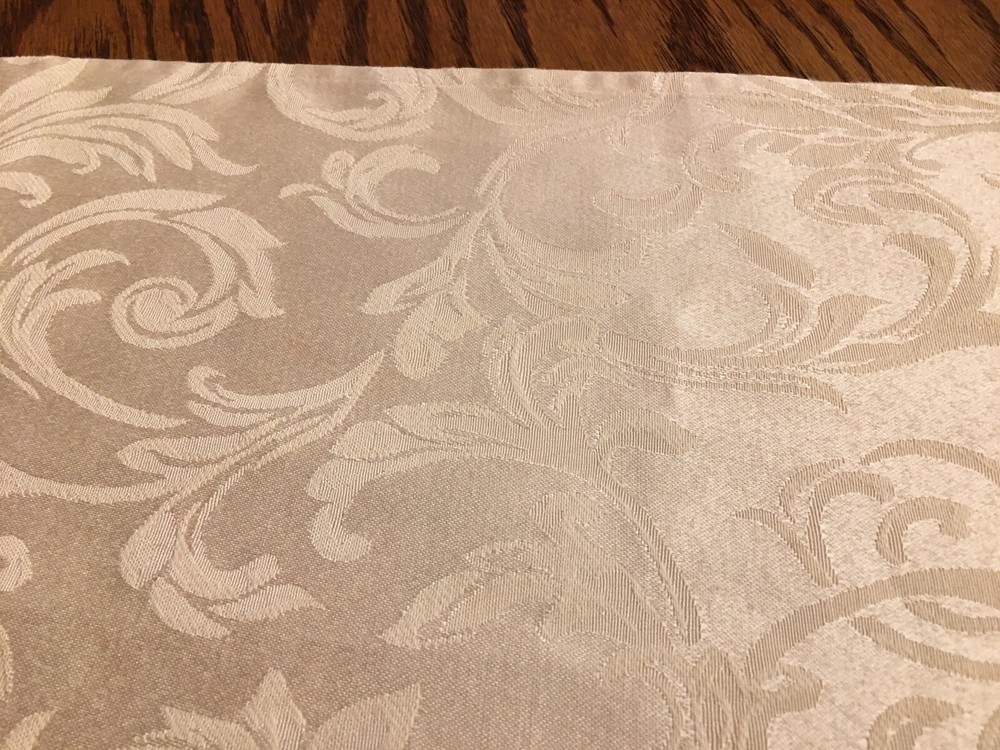 Table Runner Yellow Jacquard Silky Fabric